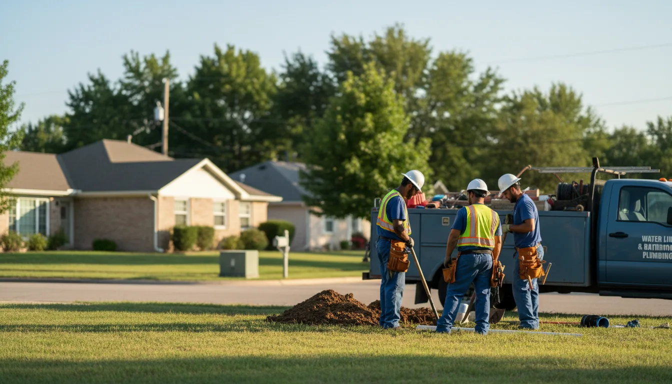 Residential water line and bathroom plumbing service in Sterling, OH